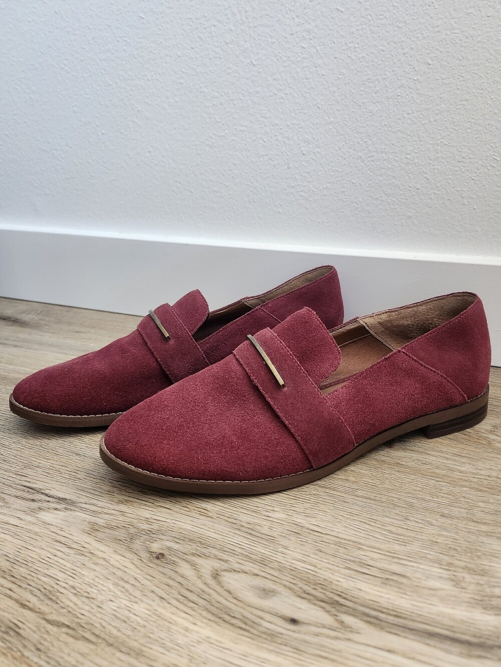 Franco Sarto Merlot Red Suede Harrow Loafers, Size 9